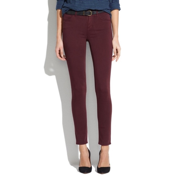 burgundy skinny jean